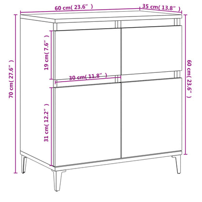 Sideboard Räuchereiche 60x35x70 cm