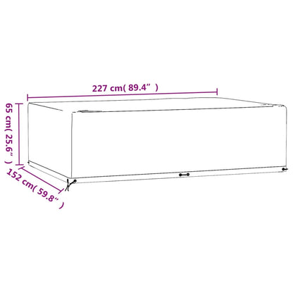 Gartenmöbel-Abdeckungen 2 Stk. 12 Ösen 227x152x65 cm Rechteckig