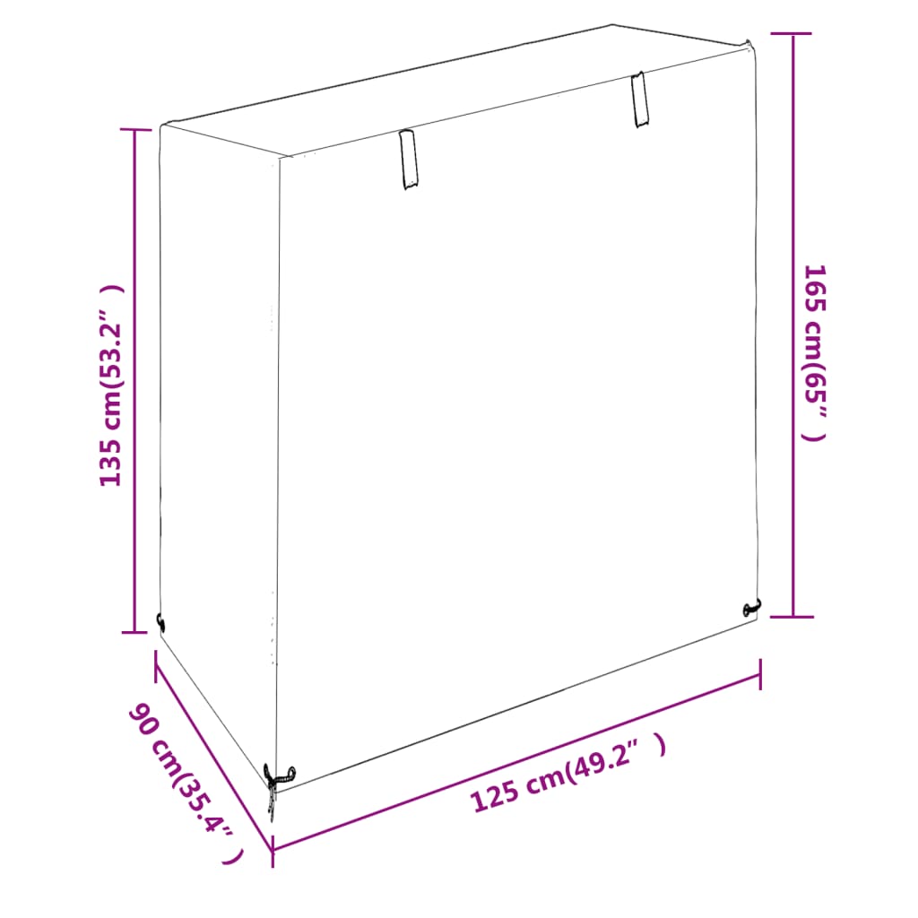 Abdeckungen für Schaukelbank 2 Stk. 8 Ösen 125x90x135/165 cm