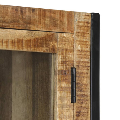 Highboard 100x40x175 cm Massives Raues Mangoholz