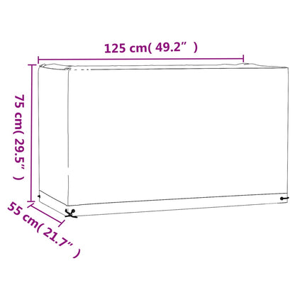 Gartenmöbel-Abdeckung 8 Ösen 125x55x75 cm Rechteckig