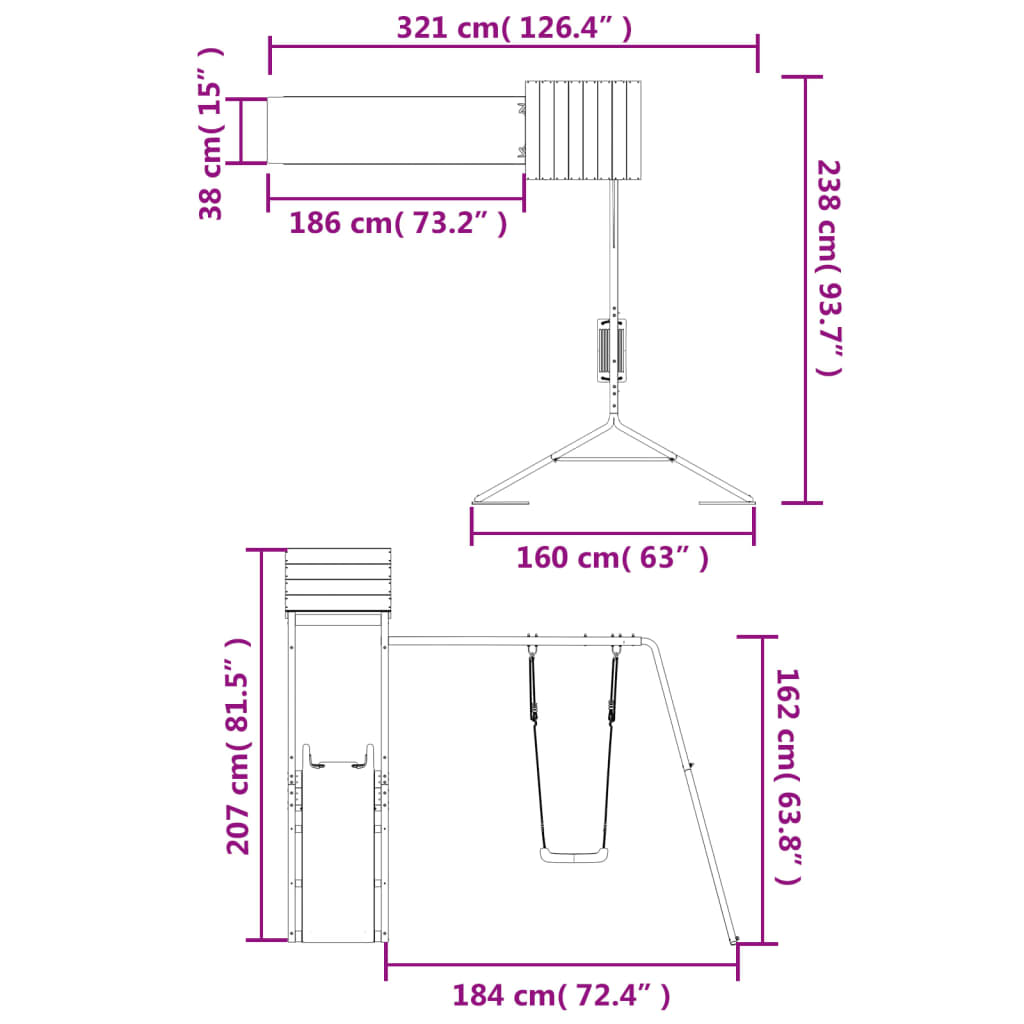 Spielturm Imprägniertes Kiefernholz
