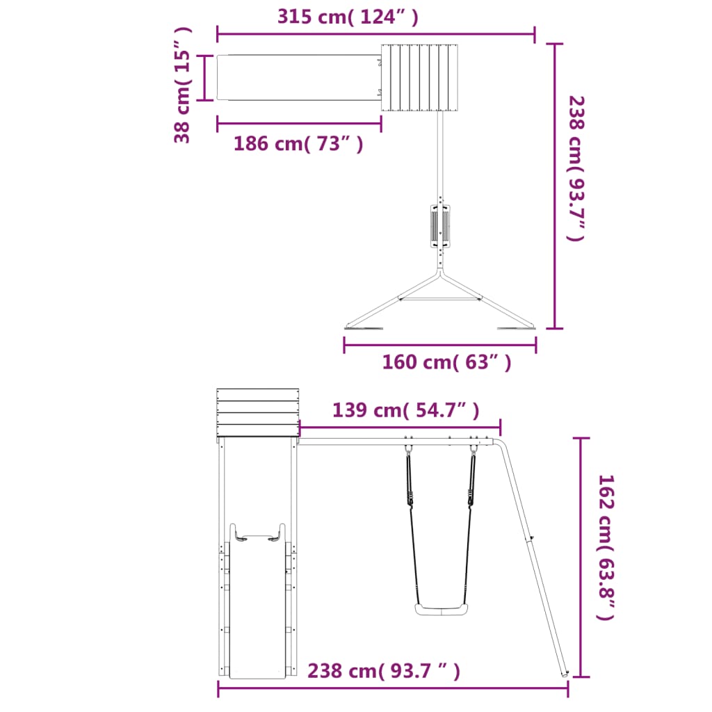Spielturm Massivholz Douglasie