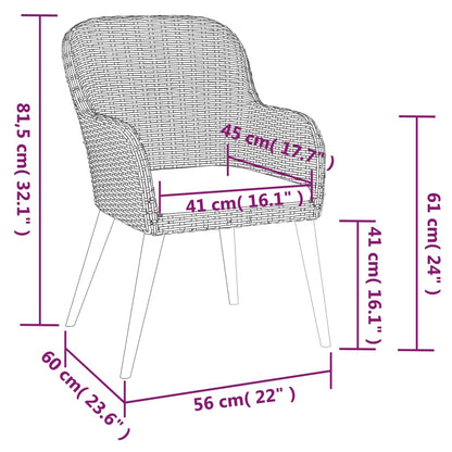 5-tlg. Garten-Essgruppe mit Kissen Braun