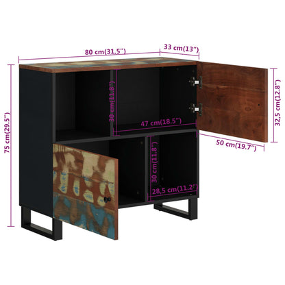 Sideboard mit 2 Türen 80x33x75 cm Altholz Massiv