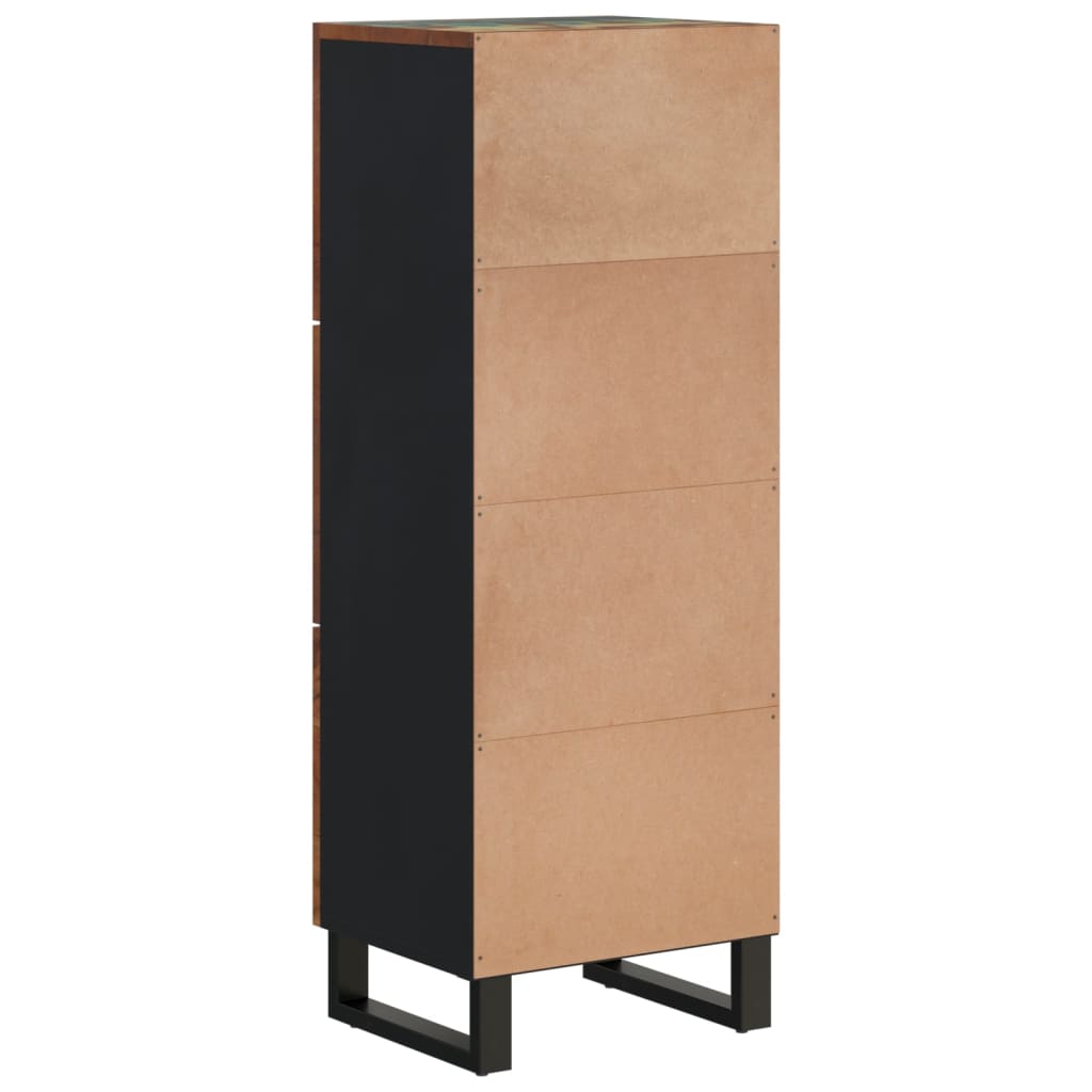 Highboard mit 3 Türen 40x33x110 cm Altholz Massiv & Eisen