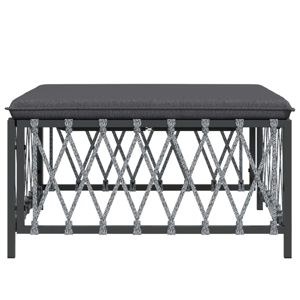 Gartenhocker mit Kissen Anthrazit Gewebe