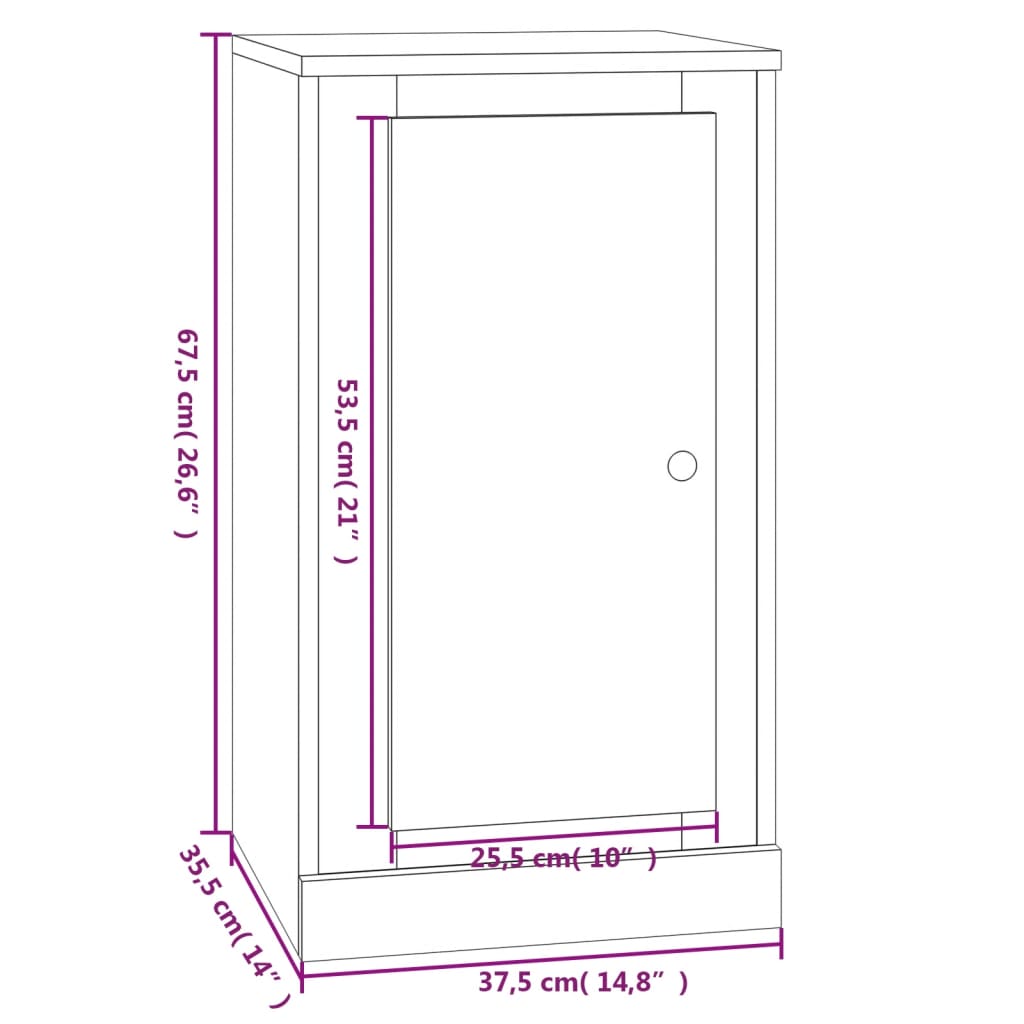 Sideboard Hochglanz-Weiß 37,5x35,5x67,5 cm