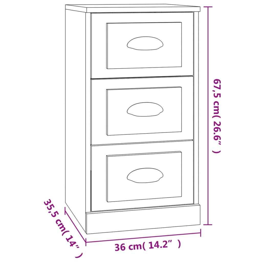 Sideboard Schwarz 36x35,5x67,5 cm