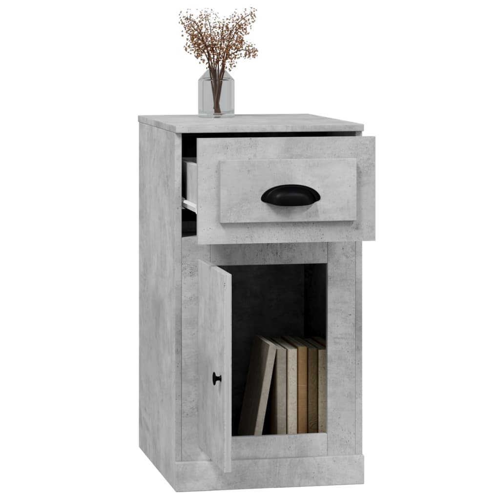 Beistellschrank mit Schublade Betongrau 40x50x75 cm