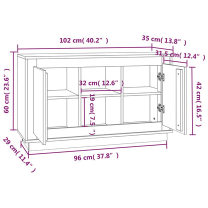 Sideboard Schwarz 102x35x60 cm Holzwerkstoff