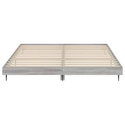 Bettgestell ohne Matratze Grau Sonoma 180x200 cm Holzwerkstoff