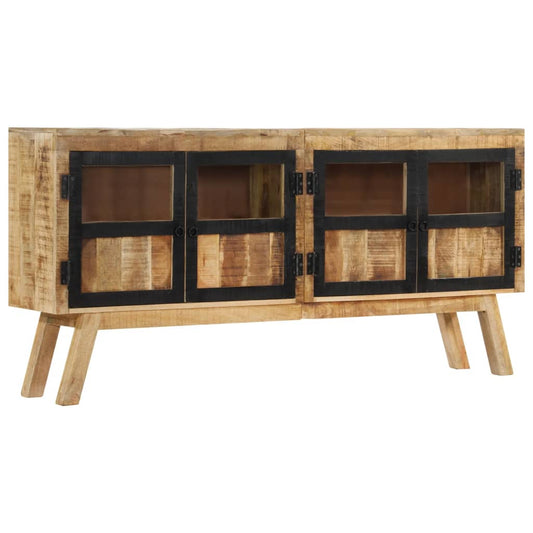 Sideboard Braun und Schwarz 160x30x76 cm Massivholz Mango