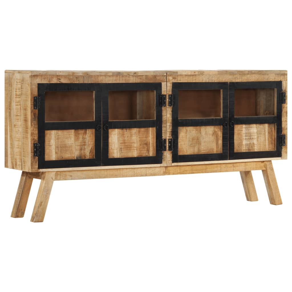 Sideboard Braun und Schwarz 160x30x76 cm Massivholz Mango