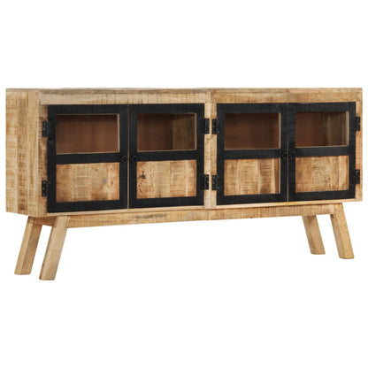 Sideboard Braun und Schwarz 160x30x76 cm Massivholz Mango