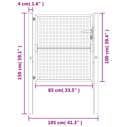 Gartentor Anthrazit 105x150 cm Stahl