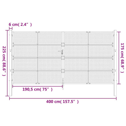 Gartentor Anthrazit 400x175 cm Stahl