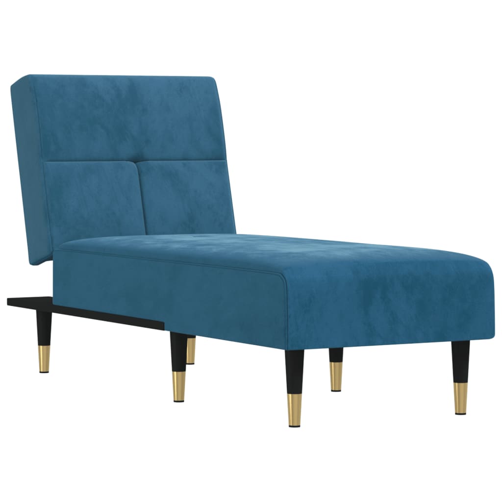 Chaiselongue Blau Samt