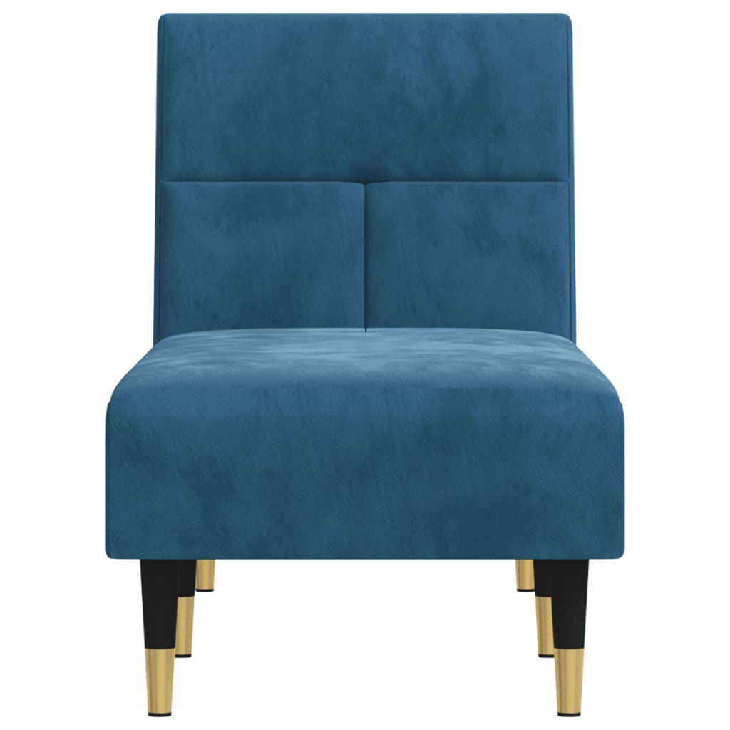 Chaiselongue Blau Samt