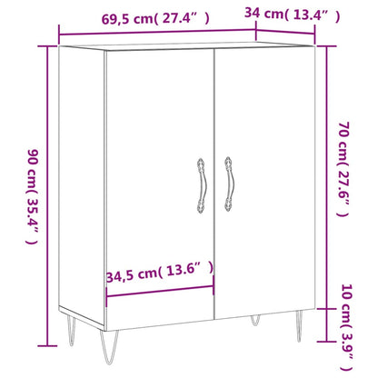 Sideboard Weiß 69,5x34x90 cm Holzwerkstoff