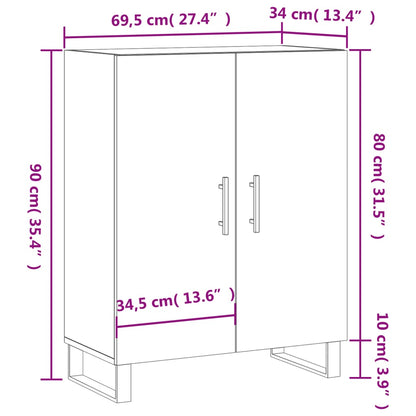 Sideboard Weiß 69,5x34x90 cm Holzwerkstoff