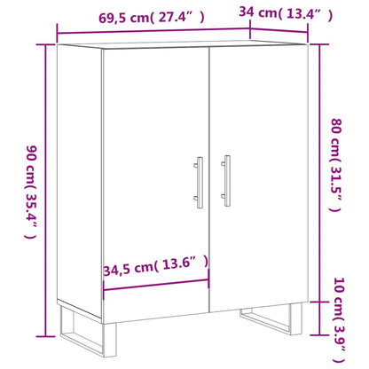 Sideboard Schwarz 69,5x34x90 cm Holzwerkstoff