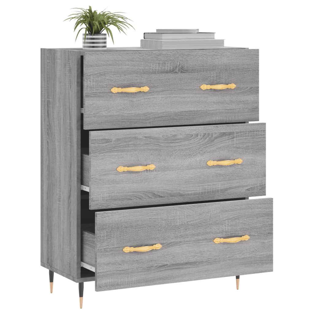 Sideboard Grau Sonoma 69,5x34x90 cm Holzwerkstoff