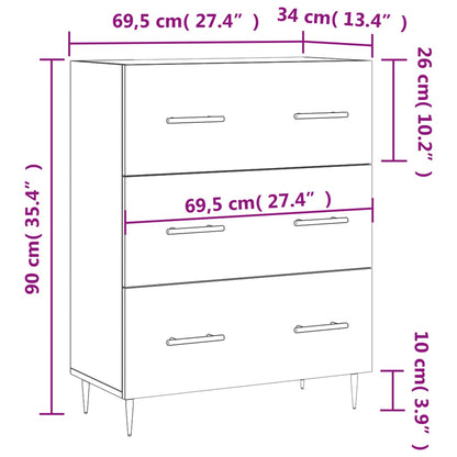 Sideboard Räuchereiche 69,5x34x90 cm Holzwerkstoff