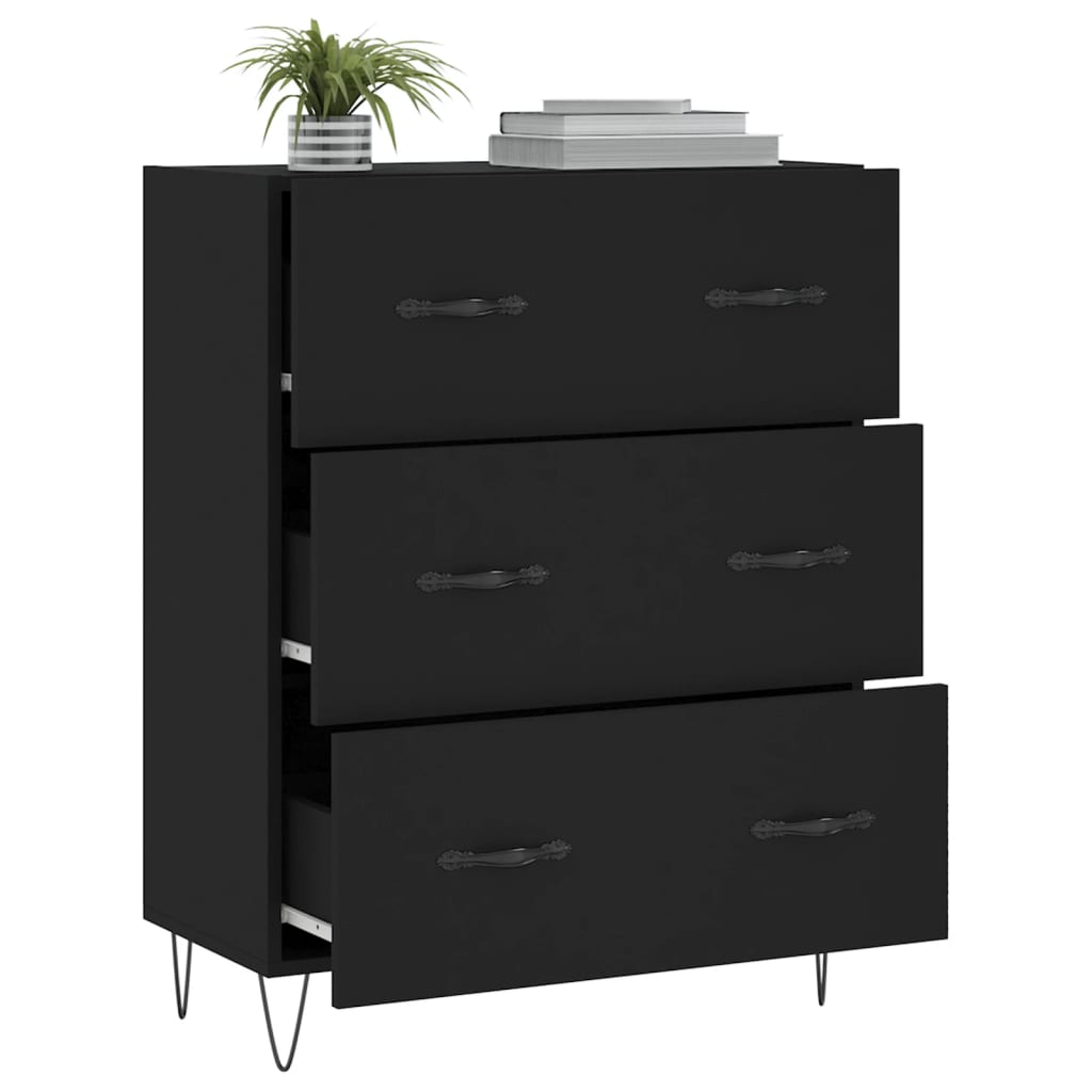 Sideboard Schwarz 69,5x34x90 cm Holzwerkstoff