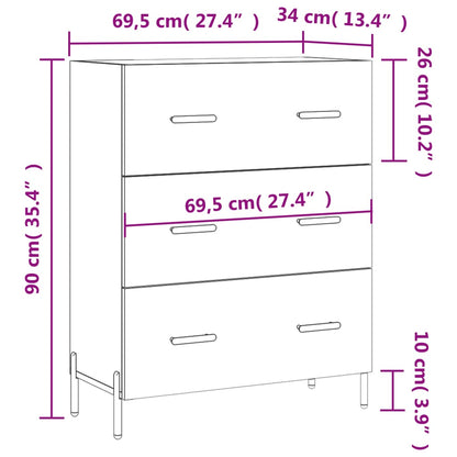 Sideboard Sonoma-Eiche 69,5x34x90 cm Holzwerkstoff