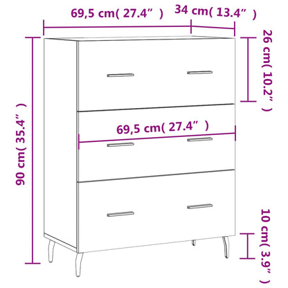 Sideboard Betongrau 69,5x34x90 cm Holzwerkstoff