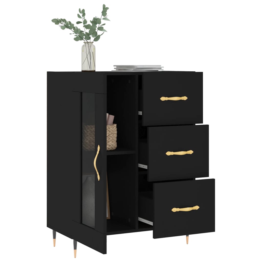 Sideboard Schwarz 69,5x34x90 cm Holzwerkstoff