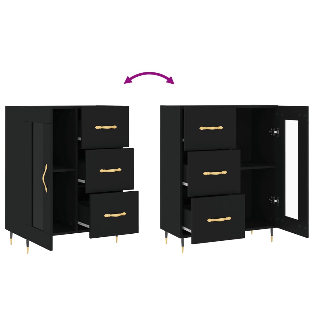 Sideboard Schwarz 69,5x34x90 cm Holzwerkstoff