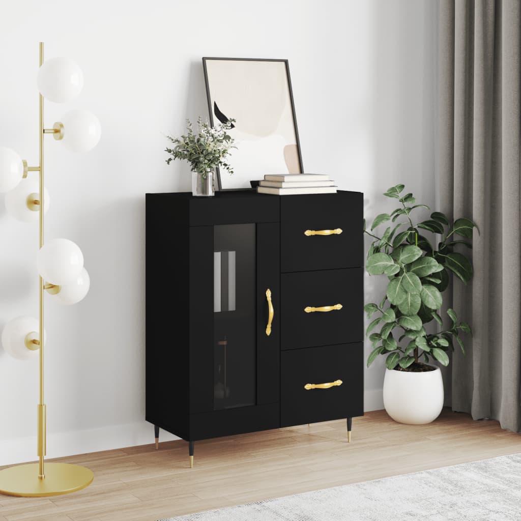 Sideboard Schwarz 69,5x34x90 cm Holzwerkstoff