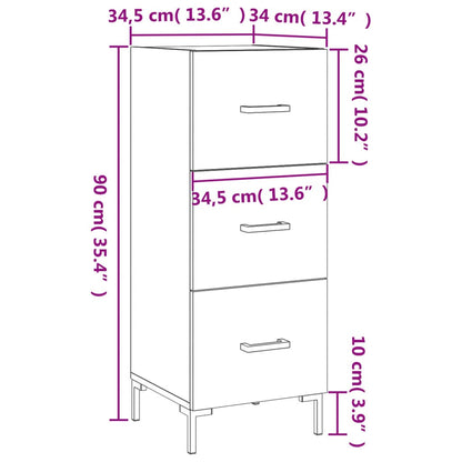 Sideboard Betongrau 34,5x34x90 cm Holzwerkstoff