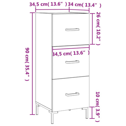 Sideboard Grau Sonoma 34,5x34x90 cm Holzwerkstoff