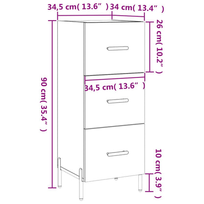 Sideboard Betongrau 34,5x34x90 cm Holzwerkstoff