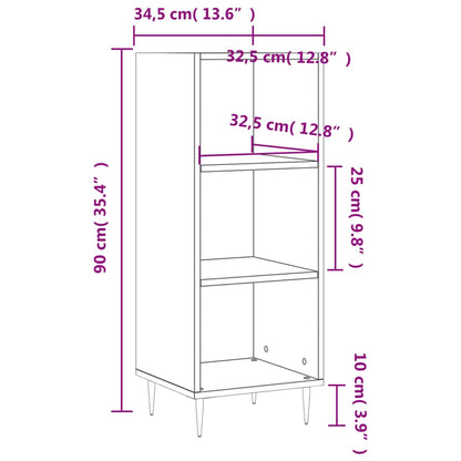 Sideboard Hochglanz-Weiß 34,5x32,5x90 cm