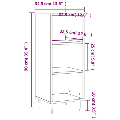 Sideboard Grau Sonoma 34,5x32,5x90 cm Holzwerkstoff