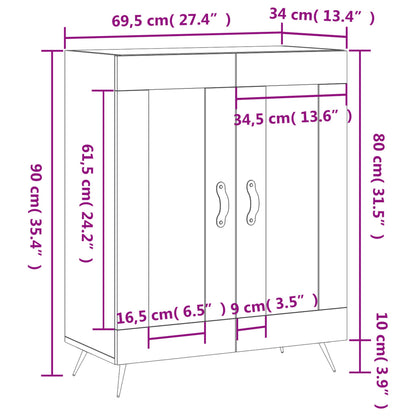 Sideboard Weiß 69,5x34x90 cm Holzwerkstoff