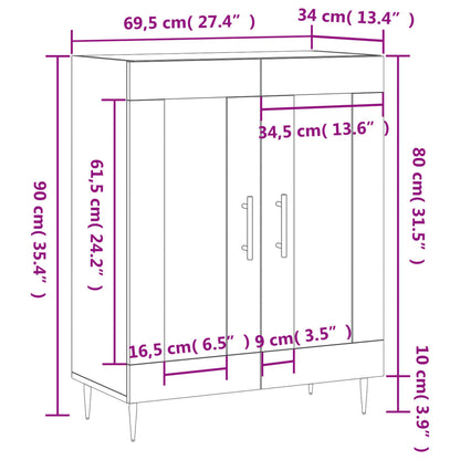 Sideboard Weiß 69,5x34x90 cm Holzwerkstoff