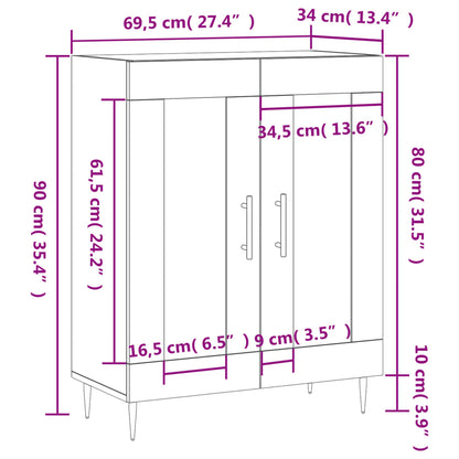 Sideboard Betongrau 69,5x34x90 cm Holzwerkstoff