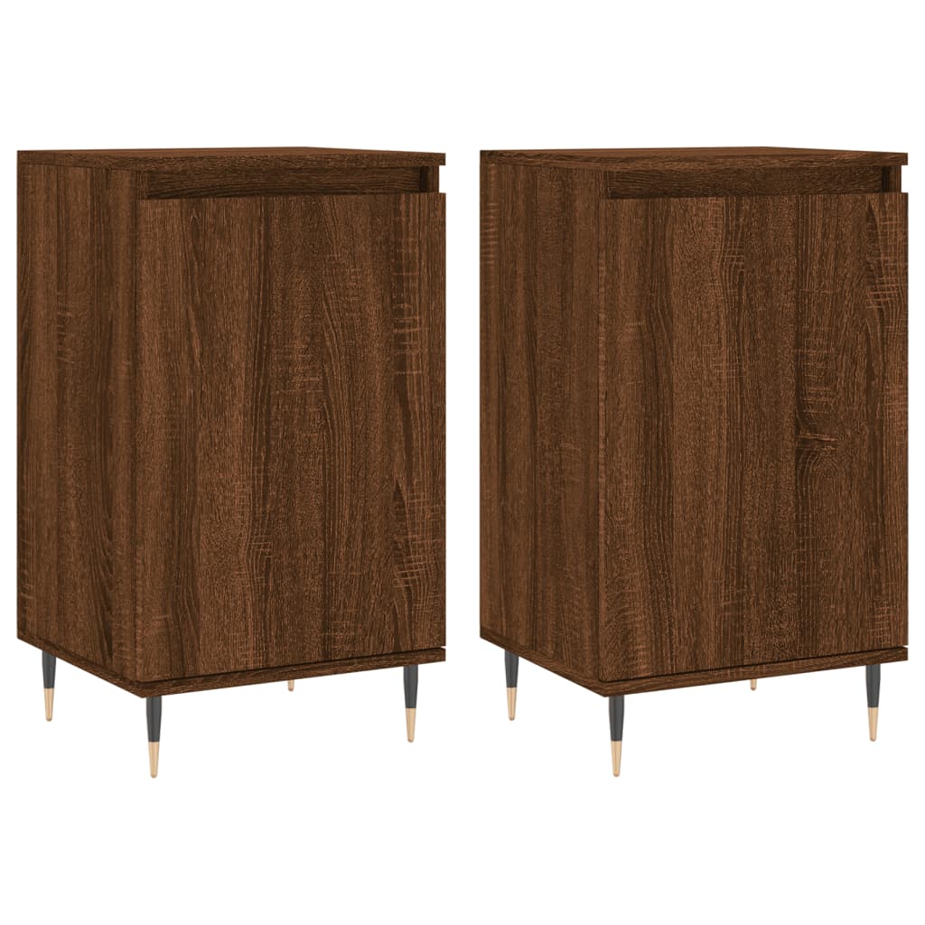 Sideboards 2 Stk. Braun Eichen-Optik 40x35x70 cm Holzwerkstoff