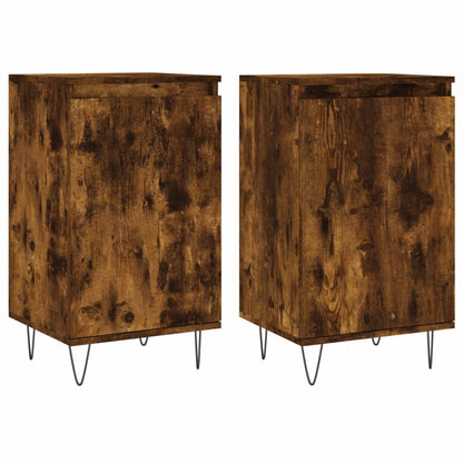 Sideboards 2 Stk. Räuchereiche 40x35x70 cm Holzwerkstoff