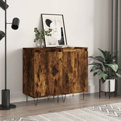 Sideboards 2 Stk. Räuchereiche 40x35x70 cm Holzwerkstoff