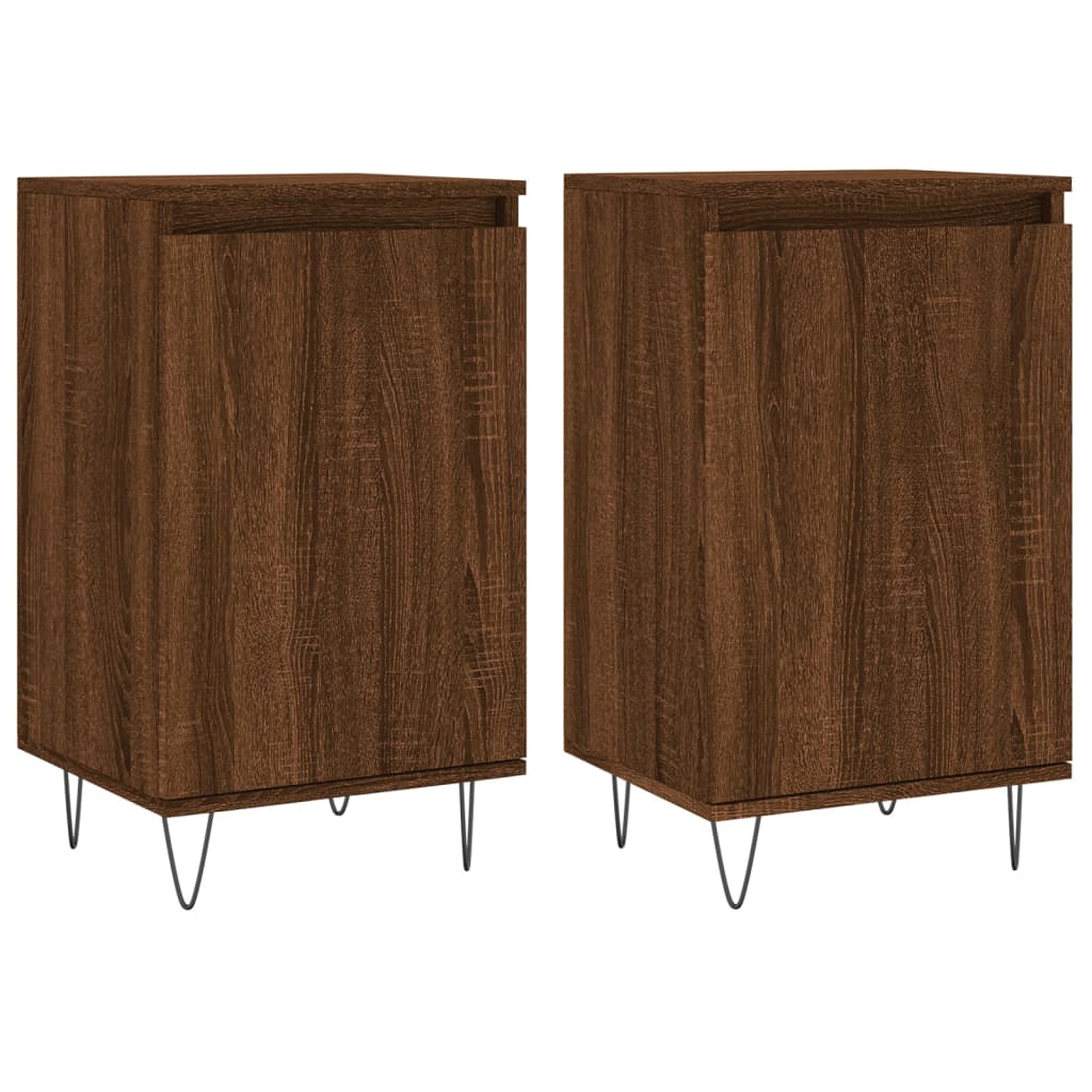 Sideboards 2 Stk. Braun Eichen-Optik 40x35x70 cm Holzwerkstoff