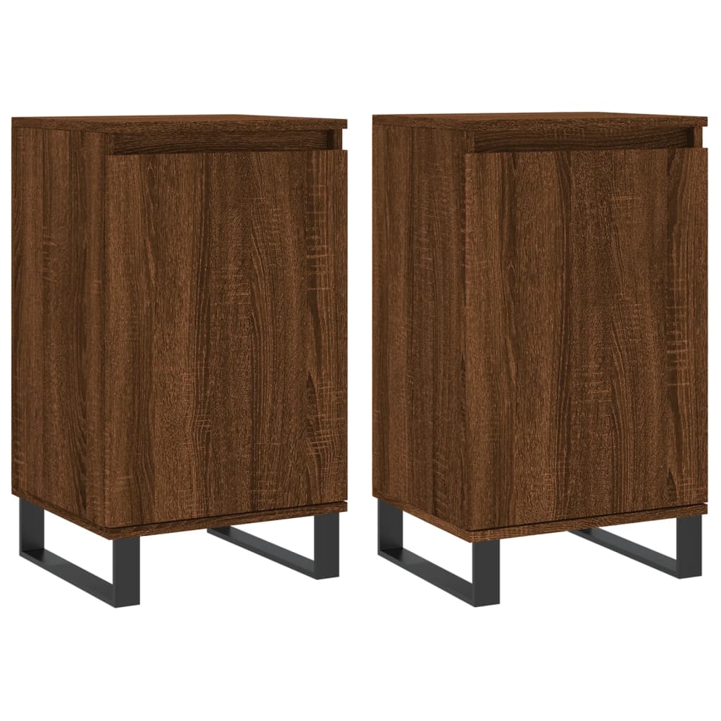 Sideboards 2 Stk. Braun Eichen-Optik 40x35x70 cm Holzwerkstoff