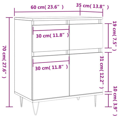 Sideboard Schwarz 60x35x70 cm Holzwerkstoff