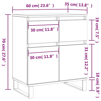 Sideboard Betongrau 60x35x70 cm Holzwerkstoff