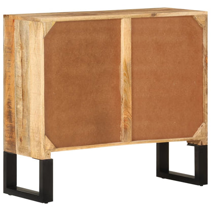 Sideboard 80x30x71 cm Massives Raues Mangoholz und Metall